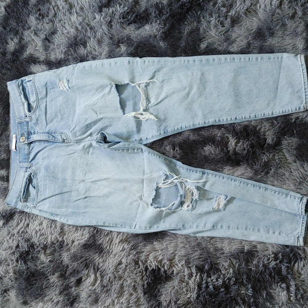 SO High Rise Distressed Mom Jeans 15